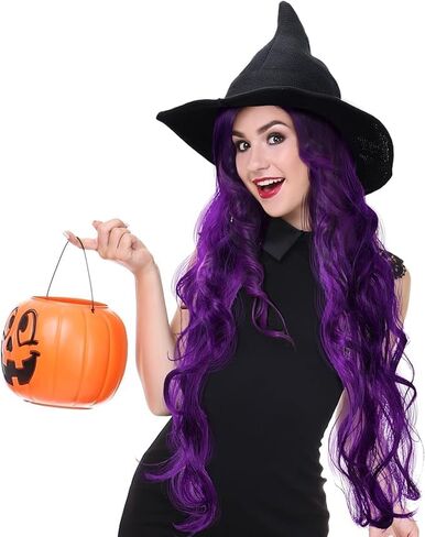 Long Curly Wavy White Wig for Women Girls Halloween Costume,Natural Synthetic Hair Replacement Wig for Movie Anime Character Cosplay Costume | Compatible with Elf Fairy Wig or Men Witch Wig in Saudi Arabia