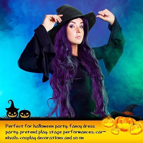 Long Curly Wavy White Wig for Women Girls Halloween Costume,Natural Synthetic Hair Replacement Wig for Movie Anime Character Cosplay Costume | Compatible with Elf Fairy Wig or Men Witch Wig in Saudi Arabia