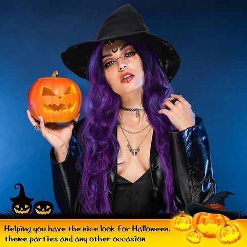 Long Curly Wavy White Wig for Women Girls Halloween Costume,Natural Synthetic Hair Replacement Wig for Movie Anime Character Cosplay Costume | Compatible with Elf Fairy Wig or Men Witch Wig in Saudi Arabia