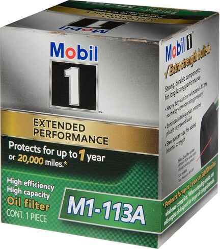 مرشح Mobiloil ، الأداء الممتد ، العلبة ، المسمار ، 3.08 في الطول ، 13/16-16 في الخيط ، الصلب ، الأسود ، جنرال موتورز ، كل منهما in Kuwait