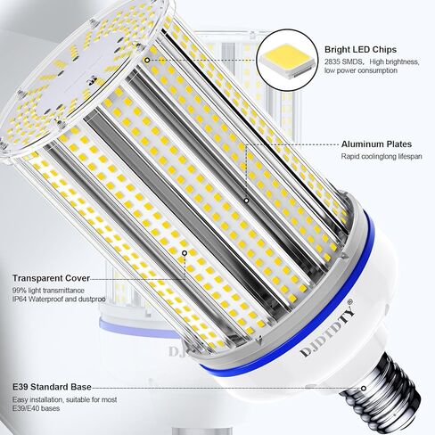 لمبة ضوء Amazon High Brightness LED ， 100W مصباح ضوء الذرة LED ، E26 E39 LED LED مصباح الذرة ، 15000 LUMEN 5000K ضوء النهار 100V ~ 277 فولت مصباح كوب الذرة للذوق in Kuwait
