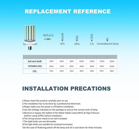 لمبة ضوء Amazon High Brightness LED ， 100W مصباح ضوء الذرة LED ، E26 E39 LED LED مصباح الذرة ، 15000 LUMEN 5000K ضوء النهار 100V ~ 277 فولت مصباح كوب الذرة للذوق in Kuwait