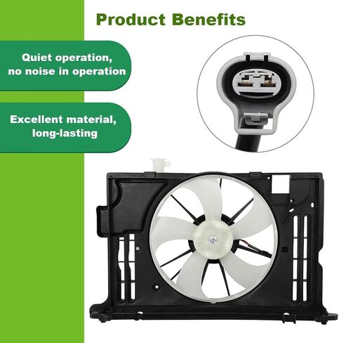 SCITOO 623160 Radiator Cooling Fan Compatible for 2014-2019 for Toyota for Corolla 1.8L 2019 for Toyota for Corolla 2.0L in Saudi Arabia