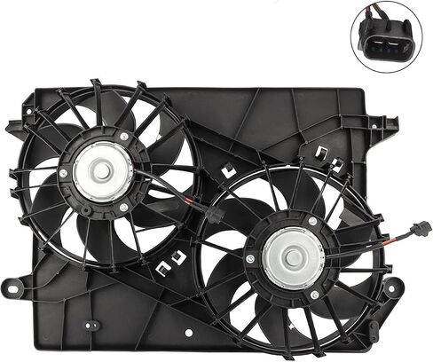620-039 5137714AA Dual Engine Cooling Fan Assembly for Dodge Challenger 2008 2009 2010 for Chrysler 300 2005 2006 2007 2008 2009 2010 for Dodge Charger 2006-2010 for Dodge Magnum 2005-2008 in Saudi Arabia