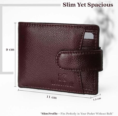 سهولة الوصول إلى محفظة جلدية أصلية ، bifold مضغوط مع إغلاق علامة التبويب ، أسود ، 4.3 بوصات × 3.5 بوصة × 0.60 بوصة in Saudi Arabia