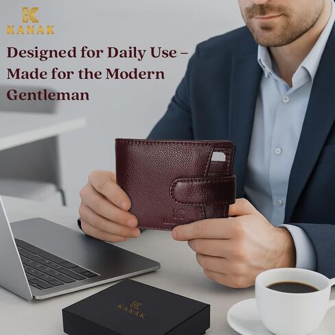 سهولة الوصول إلى محفظة جلدية أصلية ، bifold مضغوط مع إغلاق علامة التبويب ، أسود ، 4.3 بوصات × 3.5 بوصة × 0.60 بوصة in Saudi Arabia