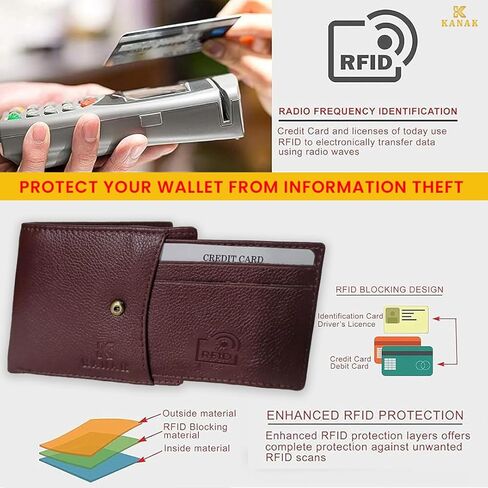 سهولة الوصول إلى محفظة جلدية أصلية ، bifold مضغوط مع إغلاق علامة التبويب ، أسود ، 4.3 بوصات × 3.5 بوصة × 0.60 بوصة in Saudi Arabia