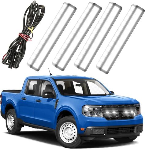 4 PCS LED مصابيح مصبغة لعام 2024 Ford Maverick Accessories 2022 2023 Front Grill Inserts Light Ligh in Kuwait