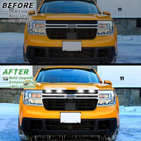4 PCS LED مصابيح مصبغة لعام 2024 Ford Maverick Accessories 2022 2023 Front Grill Inserts Light Ligh in Kuwait
