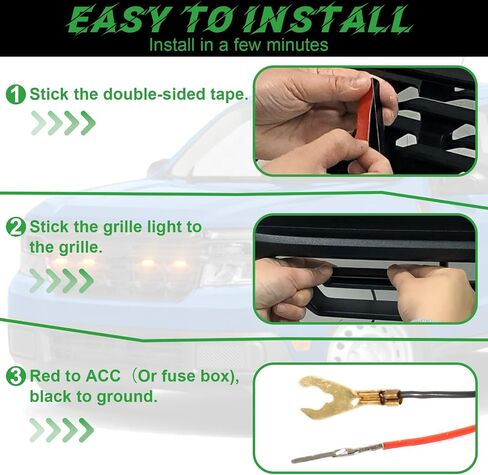 4 PCS LED مصابيح مصبغة لعام 2024 Ford Maverick Accessories 2022 2023 Front Grill Inserts Light Ligh in Kuwait