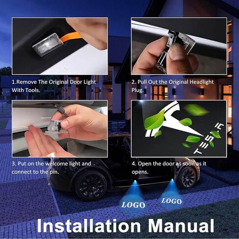 ضوء البودل متوافق مع Tesla Model 3 Y X الملحقات 2023 2024 2025 الملحقات ل Door Door Tesla LED LED LID PUNDDLE LIGHTS ULTRAS STEP SELIS in Saudi Arabia