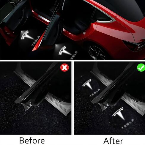 ضوء البودل متوافق مع Tesla Model 3 Y X الملحقات 2023 2024 2025 الملحقات ل Door Door Tesla LED LED LID PUNDDLE LIGHTS ULTRAS STEP SELIS in Saudi Arabia