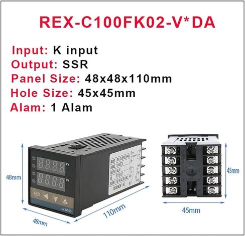 Rex- C100 وحدة تحكم درجة حرارة الذكية الرقمية K/Universal Inport SSR/RELAY THERMOSTAT 110V إلى 240 فولت جهد العمل (K في SSR Out) in Saudi Arabia