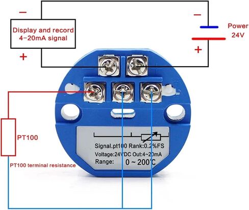 PT100 Type to 4-20mA -50-50 0-50 0-100 200 300 Degree RTD Input 4-20mA Output DC24V Thermal Resistance Temperature Transmitter(0-300 Celsius) in Saudi Arabia