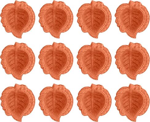 SATVIK Set 12 Pc Clay Diya for Diwali Traditional Handmade Terracotta Earthen Vilakku Oil Lamp Diyas Natural Mitti Diya forFestive Decor and Diwali Celebrations in Saudi Arabia