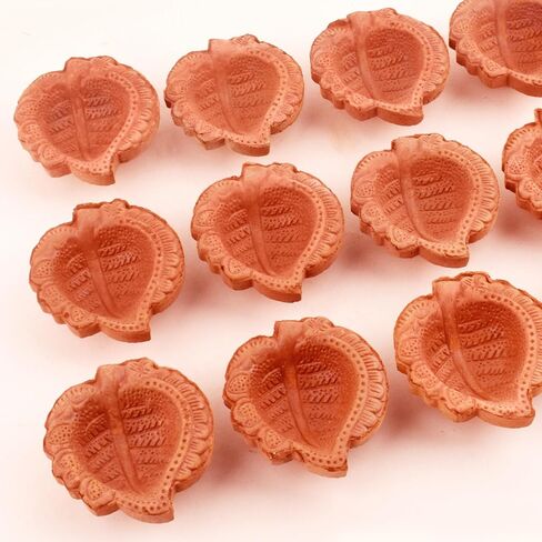 SATVIK Set 12 Pc Clay Diya for Diwali Traditional Handmade Terracotta Earthen Vilakku Oil Lamp Diyas Natural Mitti Diya forFestive Decor and Diwali Celebrations in Saudi Arabia