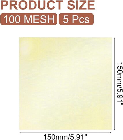 uxcell 5 Pack Brass Mesh, 5.9" x 5.9" 60 Mesh Brass Woven Wire Mesh Brass Filter Coarse Dense Filter Screen Mesh for Non-Magnetic Signal Screen Tool DIY Fill Fabric in Kuwait