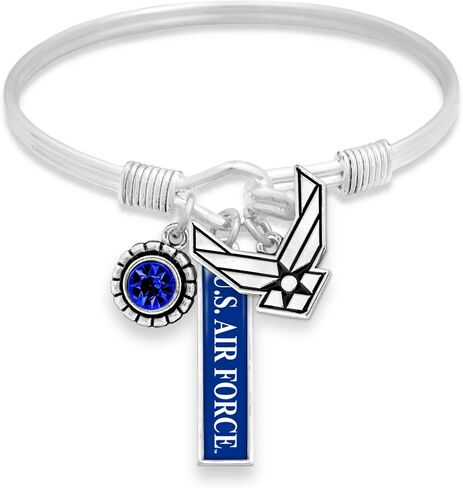 Air Force Three Charm Bangle Silver Jewelry اختر زوجة أمي أو سحر AF in Kuwait