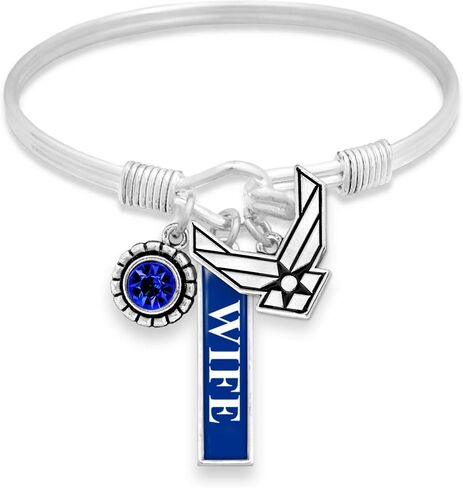 Air Force Three Charm Bangle Silver Jewelry اختر زوجة أمي أو سحر AF in Saudi Arabia