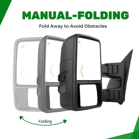 PZ TOWING MIRROR Left & Right PAIR SET For 99-07 F250/F350/F450/F550 Super Duty,01-05 Excursion Power Heated with Arrow Light,Smoke Signal Lamp,Extendable Side Mirrors Driver Passenger in Saudi Arabia