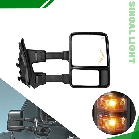 PZ TOWING MIRROR Left & Right PAIR SET For 99-07 F250/F350/F450/F550 Super Duty,01-05 Excursion Power Heated with Arrow Light,Smoke Signal Lamp,Extendable Side Mirrors Driver Passenger in Saudi Arabia