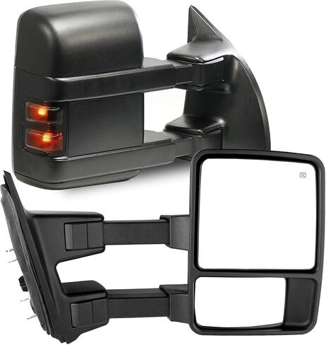 PZ TOWING MIRROR Left & Right PAIR SET For 99-07 F250/F350/F450/F550 Super Duty,01-05 Excursion Power Heated with Arrow Light,Smoke Signal Lamp,Extendable Side Mirrors Driver Passenger in Saudi Arabia