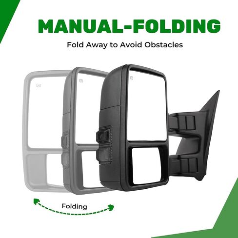 PZ TOWING MIRROR Left & Right PAIR SET For 99-07 F250/F350/F450/F550 Super Duty,01-05 Excursion Power Heated with Arrow Light,Smoke Signal Lamp,Extendable Side Mirrors Driver Passenger in Saudi Arabia