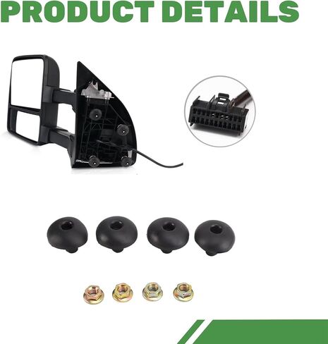 PZ TOWING MIRROR Left & Right PAIR SET For 99-07 F250/F350/F450/F550 Super Duty,01-05 Excursion Power Heated with Arrow Light,Smoke Signal Lamp,Extendable Side Mirrors Driver Passenger in Kuwait