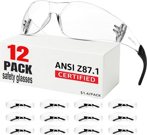 نظارات سلامة واضحة الجزء الأكبر من 36 ، ANSI Z87.1 googles السلامة للرجال النساء ، إثبات التأثير وحماية العين المضادة للخلع للمختبر ، البناء ، إطلاق النار ، النجارة ، في الهواء الطلق in Saudi Arabia