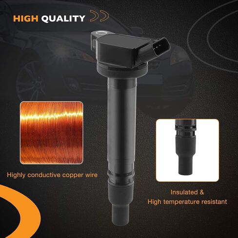 HQPASFY Ignition Coil UF507 Pack & Iridium Spark Plugs Set of 4 Compatible with Toyota 4Runner Avalon Camry Highlander RAV4 Sequoia Tundra, Lexus ES300h GS450h IS350 RX350 Raplace#GN10366, IC587 in Saudi Arabia