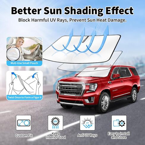 Windshield Sun Shade for Nissan Rogue 2021-2025— Upgraded Nano Materials Front Window Shade Cover for Rogue 2025-2021 Accessories, Foldable Windshield Sunshade Protector in Saudi Arabia