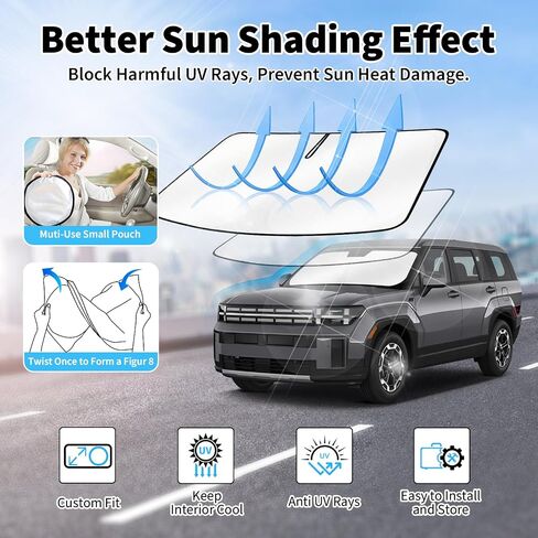 Windshield Sun Shade for Nissan Rogue 2021-2025— Upgraded Nano Materials Front Window Shade Cover for Rogue 2025-2021 Accessories, Foldable Windshield Sunshade Protector in Saudi Arabia