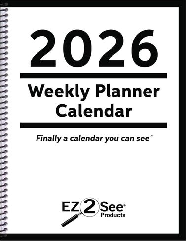 تقويم المخطط الأسبوعي EZ2See® لعام 2025 - منظم الخطة اليومية مع طباعة سوداء كبيرة وأرقام وحدود - كتاب مواعيد عالي التباين مع مساحة كبيرة للملاحظات والخطوط الجريئة in Saudi Arabia