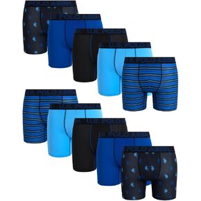 U.S. Polo Assn. Mens Boxer Briefs - 10 Pack 6'' Inseam Cotton Breathable Mens Underwear Boxer Shorts Pack with Contour Pouch in Kuwait