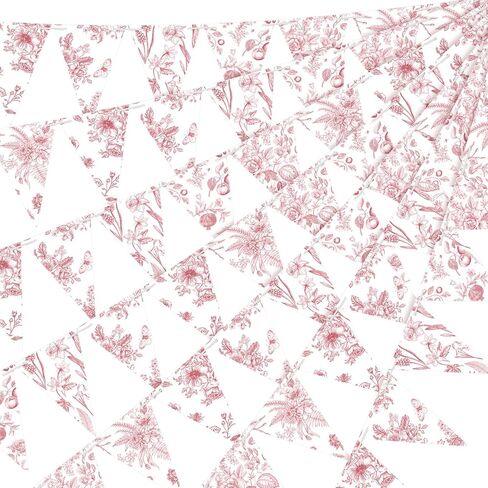 5 Pieces Blue White Vintage Floral Paper Pennant Garland Wedding Garland Triangle Banner for Wedding Bridal Shower Outdoor Decoration in Kuwait