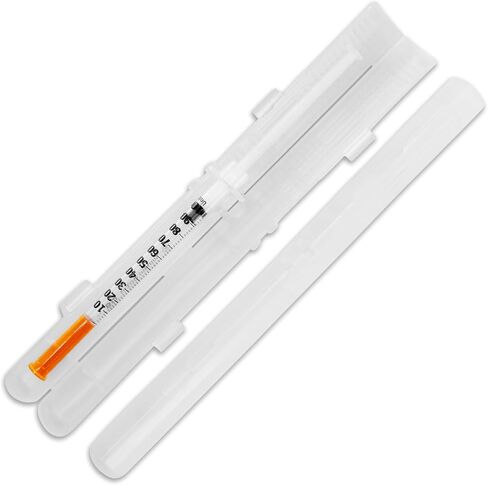 GMS 100cc Syringe Case - Holds New, Used & Prefilled Syringes with Needles, Small & Discreet, Ideal for Travel - 2-Pack - Black in Kuwait