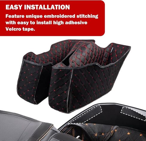Advanblack 2024 Road Glide Saddlebag Liner دراجة نارية قطرة سجاد السجاد سجاد يناسب '23 -24 CVO و 24-25 Harley Road Glide Fltrx Street Glide Flhx (خيط برتقالي) in Saudi Arabia
