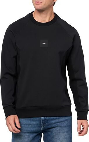 Boss Men's Badge Logo Cotton Blend Sweatshirt in Saudi Arabia