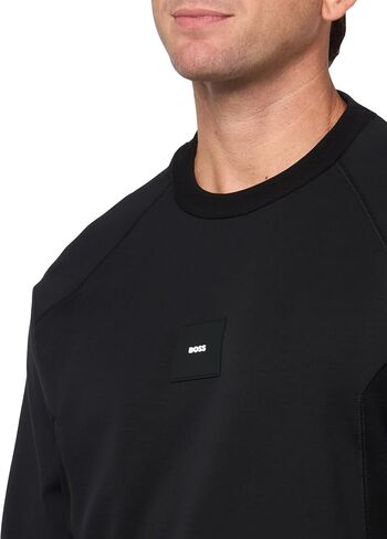 Boss Men's Badge Logo Cotton Blend Sweatshirt in Saudi Arabia