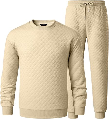 Jmierr Men's 2 قطعة عارضة ملابس Crewneck Sweatshirt tracksuit & joggers sweatpants setsuit مجموعة in Kuwait