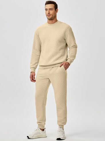 Jmierr Men's 2 قطعة عارضة ملابس Crewneck Sweatshirt tracksuit & joggers sweatpants setsuit مجموعة in Kuwait