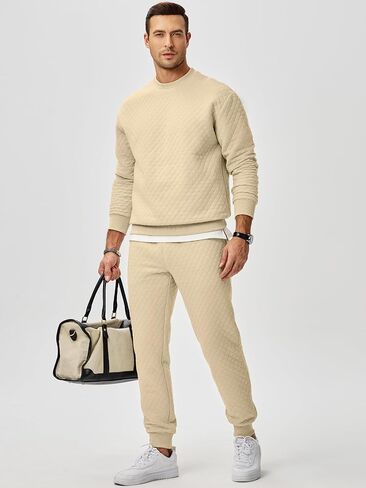 Jmierr Men's 2 قطعة عارضة ملابس Crewneck Sweatshirt tracksuit & joggers sweatpants setsuit مجموعة in Kuwait