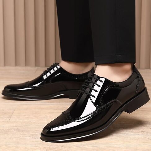 Men's Business Dress Shoes Versatile Plus Size Wedding Shoes Pointed Toe Strappy Low(White-Dinosaur Doodle4,7.5) in Saudi Arabia
