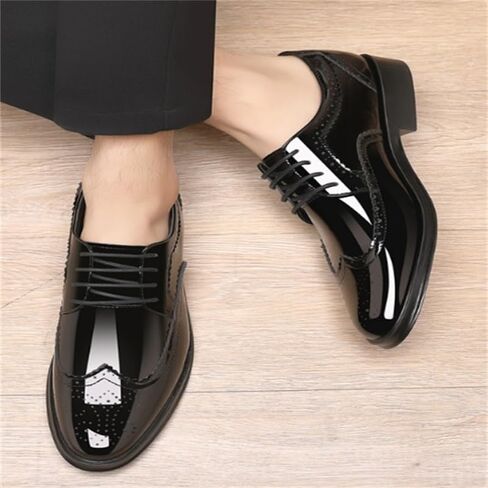 Men's Business Dress Shoes Versatile Plus Size Wedding Shoes Pointed Toe Strappy Low(White-Dinosaur Doodle4,7.5) in Saudi Arabia