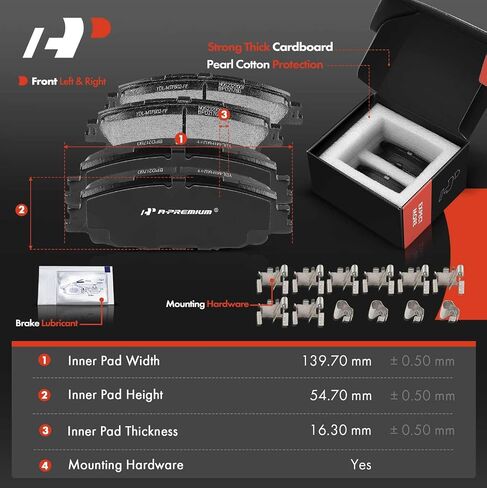A-Premium 11.15 inch (283.1mm) Front Drilled and Slotted Disc Brake Rotors + Ceramic Pads Kit Compatible with Select Toyota Models - Corolla 2019-2022, Prius Prime 2020-2022, 6-PC Set in Saudi Arabia