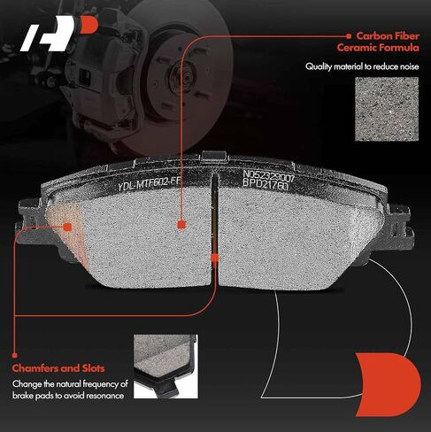 A-Premium 11.15 inch (283.1mm) Front Drilled and Slotted Disc Brake Rotors + Ceramic Pads Kit Compatible with Select Toyota Models - Corolla 2019-2022, Prius Prime 2020-2022, 6-PC Set in Saudi Arabia