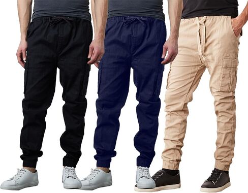 Galaxy by Harvic 2-Pack Men Cotton Flex Stretch Cargo Pants (الأحجام ، S-2XL) in Kuwait