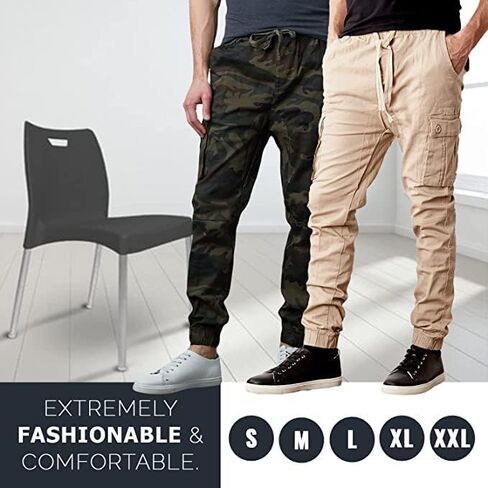 Galaxy by Harvic 2-Pack Men Cotton Flex Stretch Cargo Pants (الأحجام ، S-2XL) in Saudi Arabia