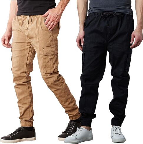 Galaxy by Harvic 2-Pack Men Cotton Flex Stretch Cargo Pants (الأحجام ، S-2XL) in Kuwait