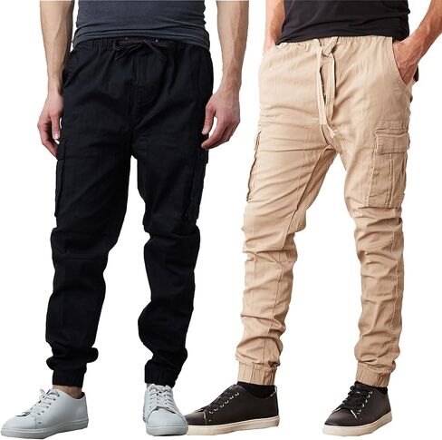 Galaxy by Harvic 2-Pack Men Cotton Flex Stretch Cargo Pants (الأحجام ، S-2XL) in Kuwait